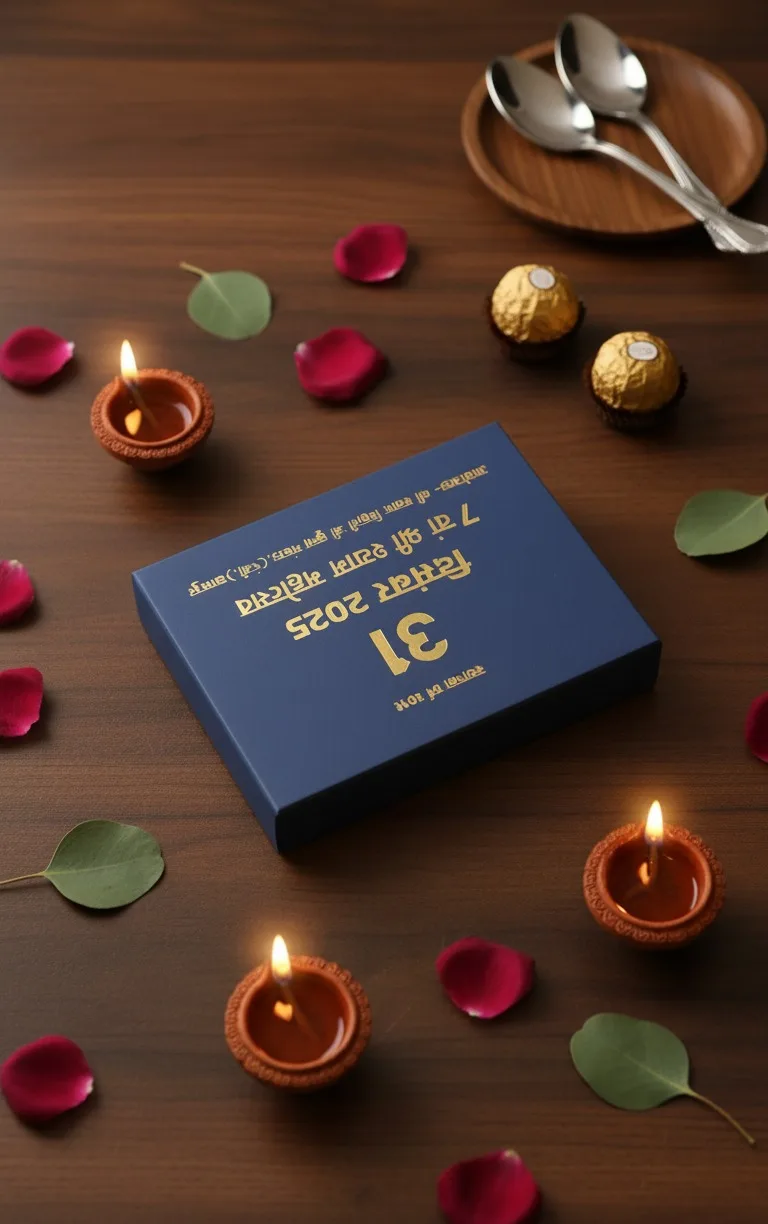 Navy invitation box with ceremony card set